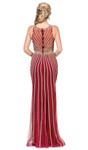 Dancing Queen 2448 Sleeveless Metallic Bead Striped Gown