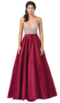 Dancing Queen 2568 Embellished Plunging V-neck Ballgown