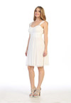 Celavie 6491 Chiffon Ruched Short Sleeveless Short Dress