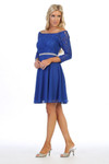 Celavie 6386-S Off Shoulder 3/4 Length Sleeves Short Dress