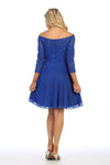 Celavie 6386-S Off Shoulder 3/4 Length Sleeves Short Dress