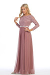 Celavie 6305-L Three-Quarter Sleeve Laced A-line Long Dress Celavie 6305-L Three-Quarter Sleeve Laced A-line Long Dress