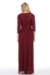 Celavie 6305-L Three-Quarter Sleeve Laced A-line Long Dress Celavie 6305-L Three-Quarter Sleeve Laced A-line Long Dress