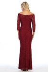 Celavie 6343-L Long Sleeves Lace Off Shoulder Long Dress