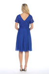 Celavie 6320-S Short-Sleeve Lace Short Knee Length Dress