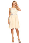 Celavie 6344-S Lace Bodice Short Sleeveless Short Dress