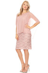 Celavie 6365 Round Neckline Lace Sleeveless Sheath Dress