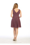 Celavie 6486-S Short Sleeveless Metallic Glitter Short Dress