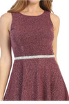 Celavie 6486-S Short Sleeveless Metallic Glitter Short Dress