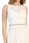 Celavie 6406 Short Sleeveless Floral Lace Bodice Dress
