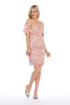 Celavie 8508 Off the Shoulder Short Flounce Lace Dress