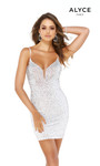 Alyce Paris 4319 Plunging Neck Straight Short Formal Dress