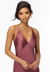 Morilee Bridesmaid 21740 Cowl Back V-Neck Satin Dress