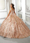 Morilee 89313 Floral Patterned Glitter Quinceanera  Dress