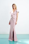 Alexander by Daymor 1456 Crepe Jersey Cap Sleeve V-Neck Gown