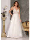 Dave and Johnny A10347 Beaded Bodice Tulle Skirt Gown
