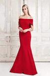 Alexander by Daymor 767 Ribbon Paneled Off Shoulder Gown