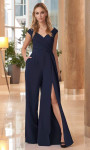 Alexander by Daymor 1063 Sleeveless V-neck Long Jumpsuit