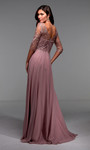 Alyce Paris 27475 Illusion Neck Flowy Long Chiffon Dress