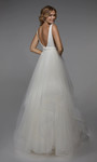 Alyce Paris 7022 Plunging Neck Satin Long Bridal Ballgown