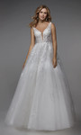 Alyce Paris 7039 Plunging Neck Long Pretty Wedding Dress