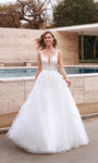 Alyce Paris 7039 Plunging Neck Long Pretty Wedding Dress