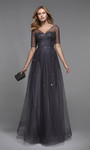 Alyce Paris 27481 Illusion Neck Flowy Long Formal Dress
