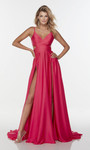 Alyce Paris 61140 V-neck Satin Chiffon Long Cut Out Dress