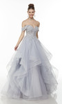 Alyce Paris 61095 Off Shoulder Tulle-lace Long Elegant Dress