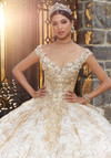 Morilee 89335 Metallic Embroidered V-neck Quinceanera Dress