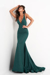 JVN by Jovani JVN00698 Stretch Glitter V-Neck Long Gown