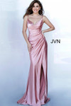 Jovani JVN03104 Sleeveless Cowl Neck Ruched Trumpet Dress