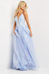 JVN by Jovani JVN07252 Floral Sequined Tulle Sleeveless Gown