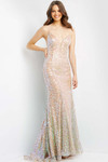 JVN by Jovani JVN07594 Sleeveless Iridescent Sequined Dress