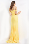 Jovani JVN07639 Off Shoulder Ruched Trumpet Long Gown