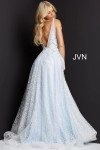 JVN by Jovani JVN08421 Sleeveless Floral Slit A-line Gown