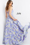 JVN by Jovani JVN08491 Sleeveless V Neck Floral Print Gown