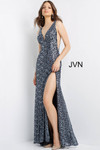 JVN by Jovani JVN08512 Embellished Sleeveless V-neck Gown
