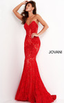 Jovani 37334 Crystal Embellished Strapless Lace Long Dress