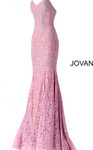 Jovani 37334 Crystal Embellished Strapless Lace Long Dress