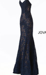 Jovani 37334 Crystal Embellished Strapless Lace Long Dress