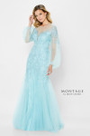 Montage by Mon Cheri 122908 Jewel Illusion Neck Long Dress