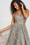 Colette by Daphne CL12218 V-neck Neck Glitter Tulle Gown