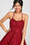 Colette by Daphne CL12221 Halter Neck Beaded Lace Gown