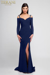 Terani Couture 1723E4502 Long Sleeves Sweetheart Neck Gown