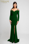Terani Couture 1723E4502 Long Sleeves Sweetheart Neck Gown