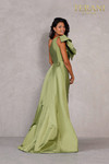 Terani Couture 2111E4728 One Shoulder Satin Sheath Long Gown