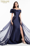 Terani Couture 1821E7100 Off Shoulder Beaded Evening Gown