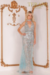 Terani Couture 2027GL3246 High Slit Beaded Evening Gown