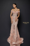 Terani Couture 1922GL0682 Off Shoulder Floral Fitted Gown